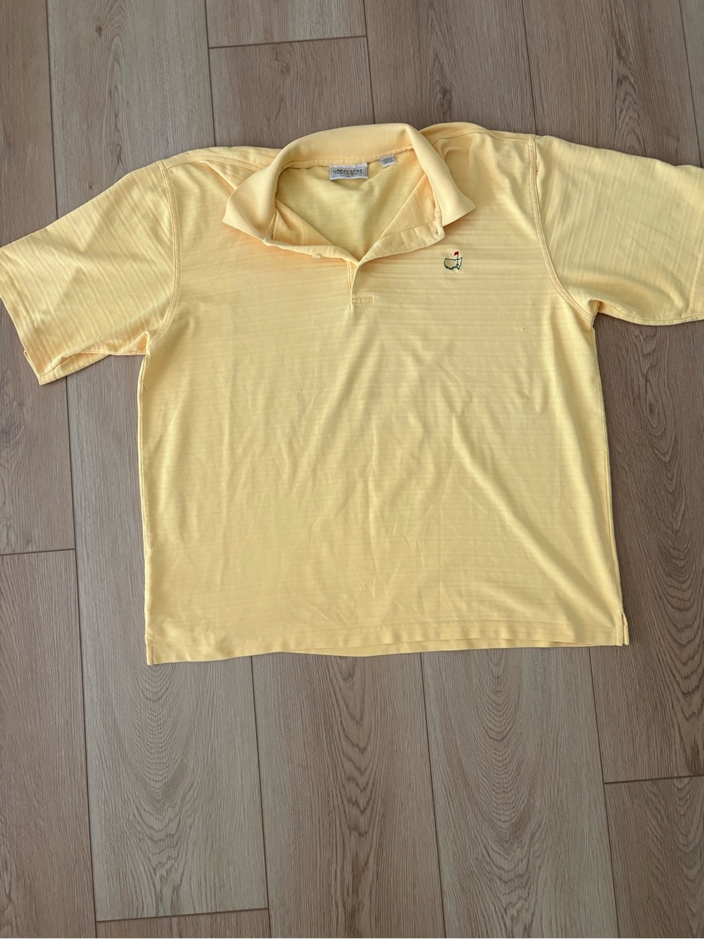 Vintage Masters Augusta National Performance Polo Shirt XL Yellow Made Hong Kong